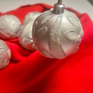 Elegant Silver Holiday Ornament Set
